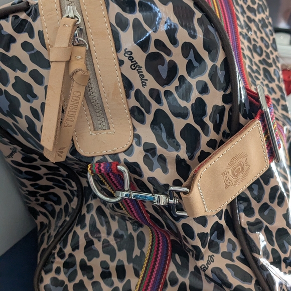 Consuela Blue Jag Weekender - Tan and Black Leopard Travel Bag - Picture 5 of 12